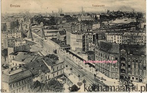 Widok na Wrocław z lotu ptaka na początku XX wieku